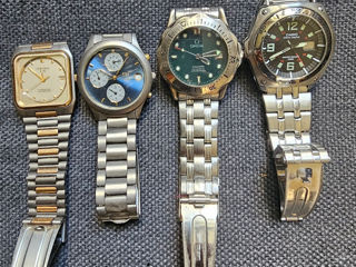 Casio , Certina, Omega, Titan