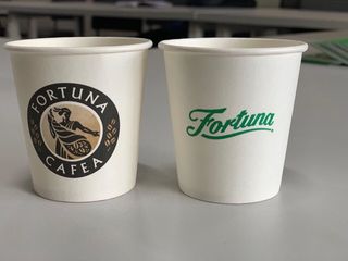 Pahare din hartie pentru cafea/ceai de diferite mărimi, cu logo. Cel mai mic pret de la producator! foto 1