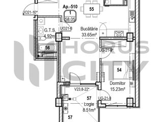 Apartament cu 1 cameră, 59 m², Râșcani, Chișinău