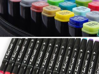 Набор из 80 и 120  профессиональных двухсторонних маркеров в чехле для хранения. Sketch Markers foto 10