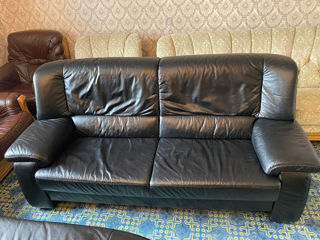 sofa canapea divan din piele naturala foto 4