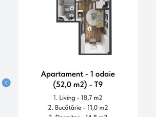 Apartament cu 1 cameră, 53 m², Centru, Codru, Chișinău mun. foto 2