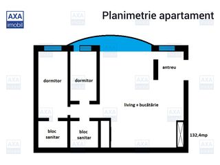Apartament cu 2 dormitoare + bucătărie și living, 132 mp, bloc nou! Botanica foto 3