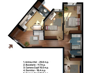 Apartament cu 3 camere, 96 m², Centru, Chișinău foto 8