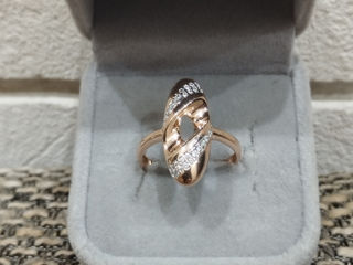 Женское золотое кольцо 585 пробы. Inel din aur 585pr. foto 5