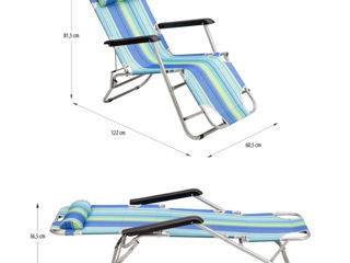 Шезлонг для кемпинга и пляжа, nc3024 abisal blue sun lounger n scaun de plaja foto 2