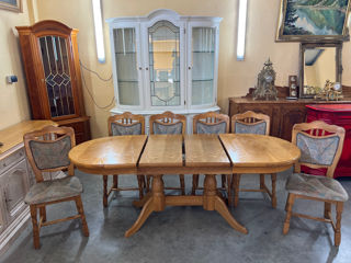 Masa ovala cu 6 scaune,din lemn, Стол овальный с 6 стульями, деревянный, foto 8