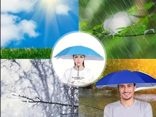 Umbrela cap pentru pescuit, pentru protectia de soare foto 3