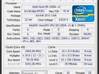 Intel Xeon Processor E5-2650L v2 (10/20 x 2.10 GHz) 70W LGA2011 foto 2