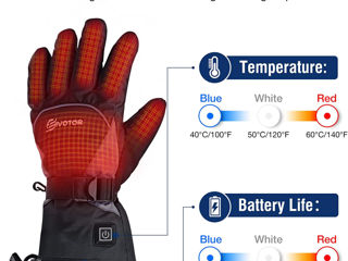 Mănuși cu încălzire electrică cu baterie reîncărcabilă pentru bărbați și femei Eivotor foto 3