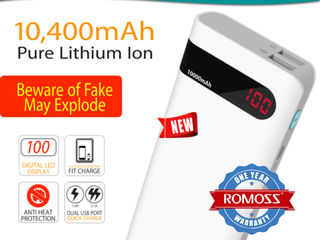 Портативная зарядка Romoss Power Bank sense 4P LCD внешний аккумулятор 10400 mAh foto 3