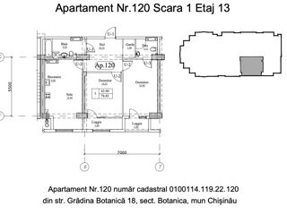 Apartament cu 3 camere, 78 m², Botanica, Chișinău