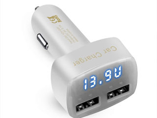 Вольтметр с термометром+зарядное устройство=2 USB 12/24v.-амперы зарядки-5 функций в 1=Экран LED foto 3