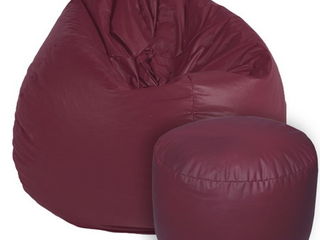 Complect Bean-bag Bordo Relaxtime si Puf-suport Cilindru