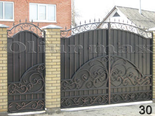 Porți, garduri, balustrade, copertine, gratii, uși metalice și alte confecții din fier forjat!!! foto 11
