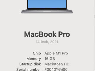 Macbook pro 14, m1 pro, 16 Gb ram, 1 Tb ssd foto 6