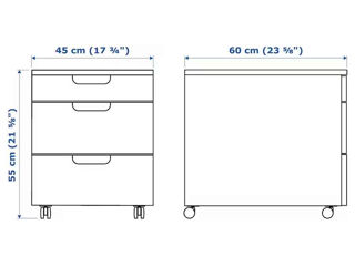 Comodă pe rotile pentru oficiu IKEA (45x55) foto 5