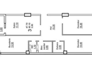 Apartament cu 3 camere, 92 m², Telecentru, Chișinău foto 11