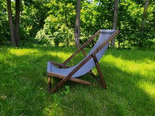 Кресло-шезлонг раскладное из натурального дерева. foto 7