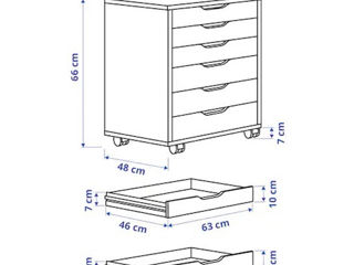 Comodă cu 6 sertare IKEA pe roți (67x66) foto 3