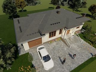 Casă de locuit individuală cu 1 nivel/137m2/renovări/proiecte/arhitecți/stil clasic/3D foto 4