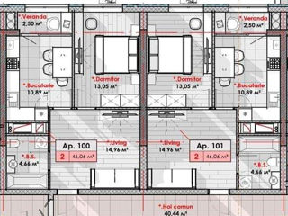 1-комнатная квартира, 46 м², Рышкановка, Кишинёв