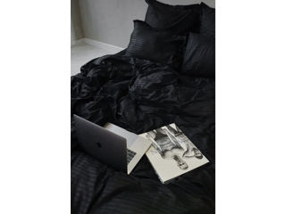 Стильная мужская коллекция чёрного постельного белья, 100% хлопок- Сатин премиум foto 8