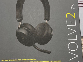 Jabra Evolve2 75 PC Wireless Headset with 8-Microphone Technology - Dual Foam Stereo Headphones with