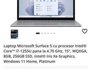 Microsoft Surface Laptop 5 15 inch i7 256 GB Sigilat foto 4