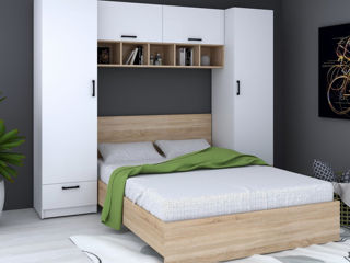 Dormitor Marcel Prod Teo White/Sonoma Oak Modern