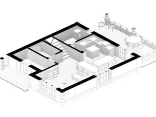 Casă de locuit individuală cu 2 niveluri / P+E / stil neoclasic / 140.45m2 / proiecte / 3D /arhitect foto 4