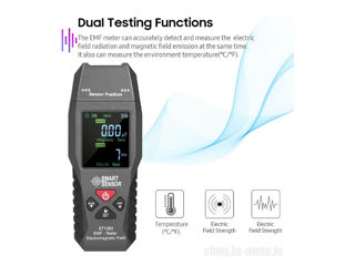 Детектор излучения электромагнитного поля, ST1393 EMF Meter Electromagnetic foto 3