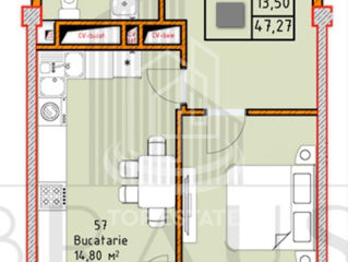 Apartament cu 1 cameră, 48 m², Ciocana, Chișinău foto 3