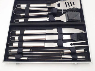 Set pentru grătar 11 piese din inox foto 2