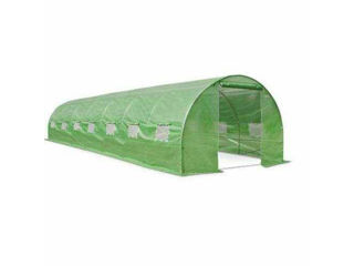 Sera 8x3x2 m,tip tunel, pentru gradina, folie cu protectie UV4, ferestre, verde  - Electron.md foto 2