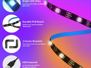 1.5m Monitor LED Backlight for Windows PC, Smart Led Strip Lights Screen Sync and Music Sync фото 4