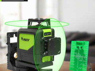 Профессиональный зелёный лазерный нивелир huepar 902cg foto 2