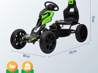 Педальный карт Novokids Adrenaline Green/Black - Доставка по всей Молдове фото 1