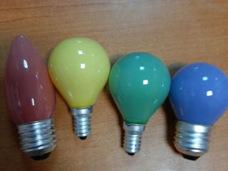 Becuri colorate,лампы цветные,Свечки,шарики,Е14, Е27-10W,40W,60W-5 lei,на упаковку(100шт)-4 lei. foto 1
