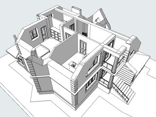 Casă de locuit individuală cu 3 niveluri / S+P+E / 182.5m2 / proiecte / 3D/ arhitect / construcții foto 6