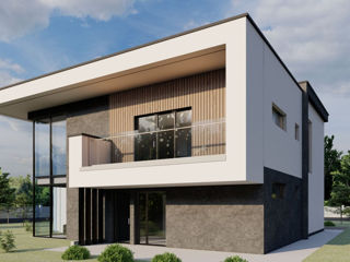 Casă de locuit individuală cu 2 niveluri / stil modern  / 237.7 / proiecte / arhitect / 3D foto 3