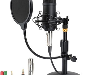 Microfon condensator ZHENREN XLR, Studio 192 KHZ/24 biți, Kit de microfon podcast cardioid