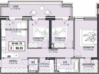 Apartament cu 3 camere, 97 m², Durlești, Chișinău foto 10