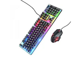 HOCO GM18 Set tastatură și mouse luminos pentru jocuri (versiunea rusă)