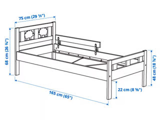 Pat în stil clasic pentru copii IKEA 70x160 foto 3