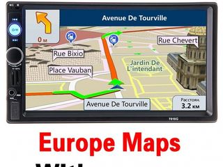 Magnitola 7010G 2DIN Ecran tactil 7Inch GPS Europe + SD Card 8GB cadou foto 2