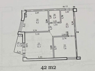 Apartament cu 2 camere, 41 m², Ciocana, Chișinău foto 2