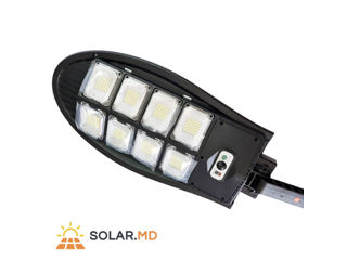 Lampă solară de stradă ovală cu senzor de mișcare 8 lentile LED