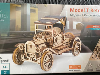 Puzzle 3D de mașini de epocă Kit de mașini cu acoperiș pliabil și motor functional cu 4 cilindri. foto 4