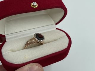 Inel cu piatră naturala granat , кольцо с драгоценным камнем гранат foto 3